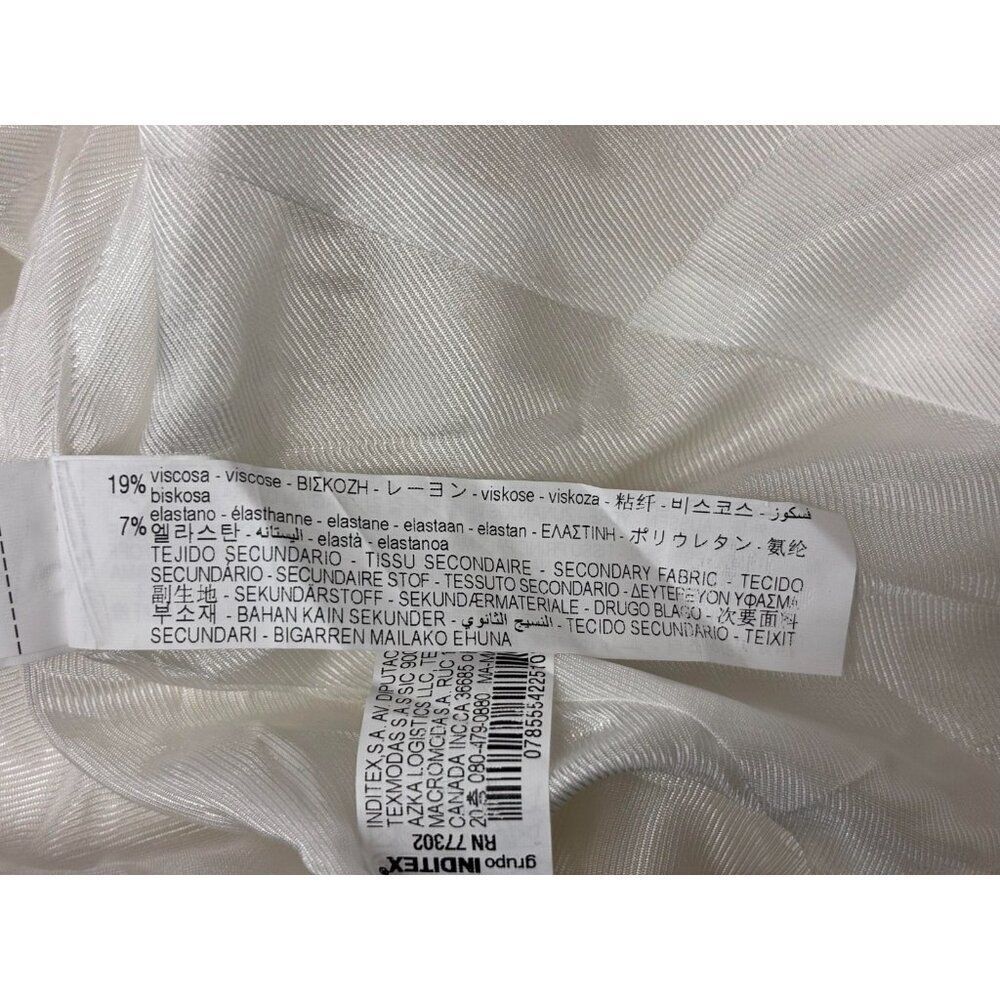 Zara Womens Tuxedo Blazer Suit Jacket Size M White Satin Lapel 7855/542 NWT - Picture 9 of 12